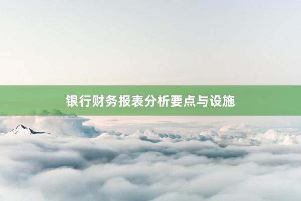 银行财务报表分析要点与设施